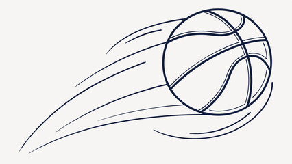 Dynamic Line Art Depicting a Basketball in Motion.