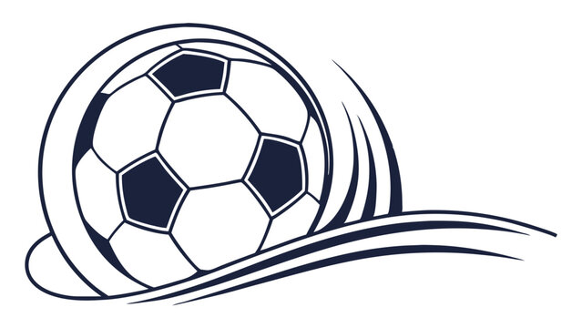 Dynamic Soccer Ball Design with Abstract Swirling Lines. - Powered by Adobe