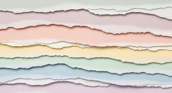 Pastel Torn Paper Layers An Abstract Background Texture for Creative Designs and Crafts, with Rough Edges and Gentle Colors