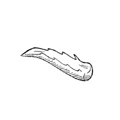 Vector illustration cartoon of Aloe Vera leaves slice in black and white outline style, succulent drawing ideal for botanical, cosmetic or medical designs