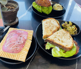 Vegan Sandwich Trio & Berry Pastry