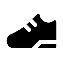 Stylish black sneaker silhouette on a white background for athletic footwear concept