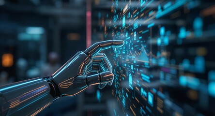 Robotic Hand Interacting with Futuristic Interface