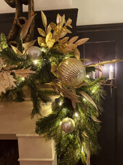 Gold Garland on Mantel