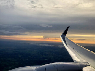 Sunset View from the Airplane Window