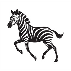Fototapeta premium plain zebra silhouette vector illustration