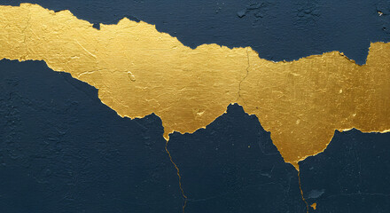 Contemporary backdrop showcasing a blue textured wall adorned with a vibrant golden accent, evoking artistry and luxury.