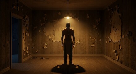 Mysterious Figure in a Decaying Room
