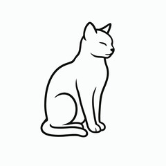 Sitting cat outline