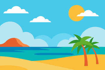 Fototapeta na wymiar Tropical Beach Paradise Sun, Sand, and Ocean Views