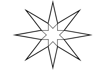 Obraz premium A golden compass rose vector with a star design, perfect for a map decoration or a holiday symbol illustration