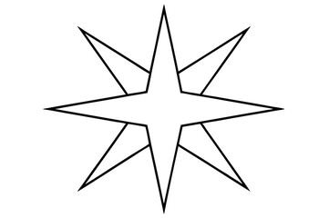 Obraz premium Golden compass rose vector with shiny star decoration, a festive symbol for holiday celebration