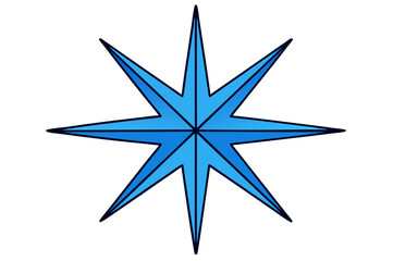Obraz premium Golden Christmas star compass rose vector illustration
