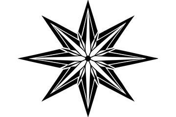 Fototapeta premium Black and white star and snowflake shapes, perfect for Christmas holiday decoration or award vector illustration design