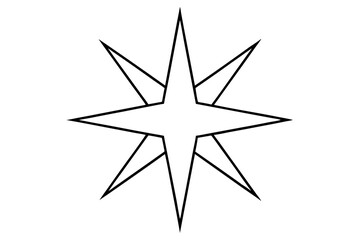 Fototapeta premium Golden shiny Christmas star compass rose vector illustration design