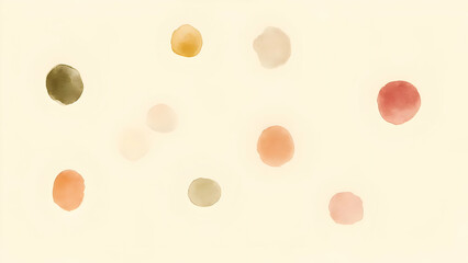 Watercolor Dots on Cream Background