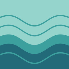 Abstract ocean wave gradient design in shades of blue and teal colors