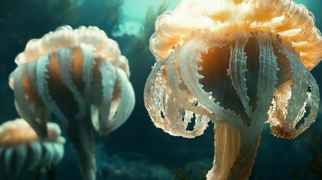 A close up of a jellyfish in the water