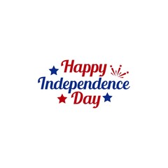 Independence Day 4th of July typography clip art design on plain white transparent isolated background for card, shirt, hoodie, sweatshirt, apparel, tag, mug, icon, poster or badge
