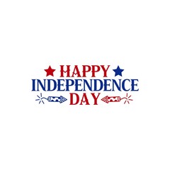 Independence Day 4th of July typography clip art design on plain white transparent isolated background for card, shirt, hoodie, sweatshirt, apparel, tag, mug, icon, poster or badge