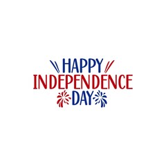 Independence Day 4th of July typography clip art design on plain white transparent isolated background for card, shirt, hoodie, sweatshirt, apparel, tag, mug, icon, poster or badge