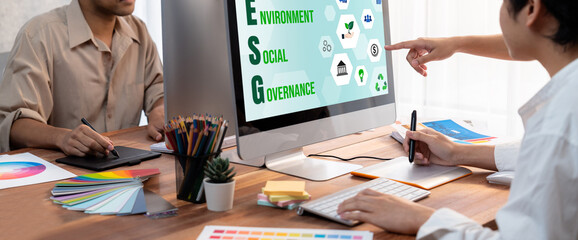 ESG environmental social governance policy for brisk business to set a standard to achieve high ESG...