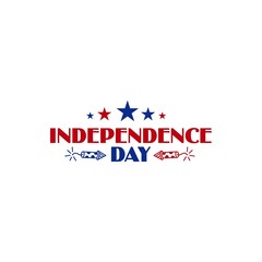 Independence Day 4th of July typography clip art design on plain white transparent isolated background for card, shirt, hoodie, sweatshirt, apparel, tag, mug, icon, poster or badge
