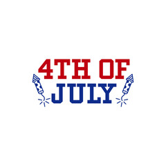 Obraz premium 4th of July Independence Day typography clip art design on plain white transparent isolated background for card, shirt, hoodie, sweatshirt, apparel, tag, mug, icon, poster or badge