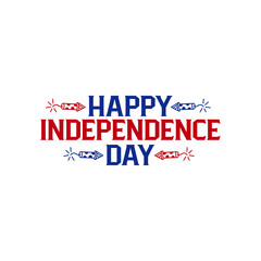 Independence Day 4th of July typography clip art design on plain white transparent isolated background for card, shirt, hoodie, sweatshirt, apparel, tag, mug, icon, poster or badge