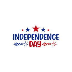 Independence Day 4th of July typography clip art design on plain white transparent isolated background for card, shirt, hoodie, sweatshirt, apparel, tag, mug, icon, poster or badge