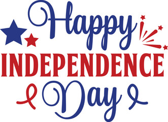 Independence Day 4th of July typography clip art design on plain white transparent isolated background for card, shirt, hoodie, sweatshirt, apparel, tag, mug, icon, poster or badge