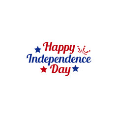 Independence Day 4th of July typography clip art design on plain white transparent isolated background for card, shirt, hoodie, sweatshirt, apparel, tag, mug, icon, poster or badge