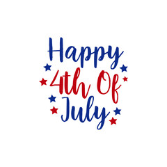 4th of July Independence Day typography clip art design on plain white transparent isolated background for card, shirt, hoodie, sweatshirt, apparel, tag, mug, icon, poster or badge