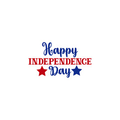 Independence Day 4th of July typography clip art design on plain white transparent isolated background for card, shirt, hoodie, sweatshirt, apparel, tag, mug, icon, poster or badge