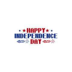 Obraz premium Independence Day 4th of July typography clip art design on plain white transparent isolated background for card, shirt, hoodie, sweatshirt, apparel, tag, mug, icon, poster or badge