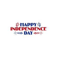 Independence Day 4th of July typography clip art design on plain white transparent isolated background for card, shirt, hoodie, sweatshirt, apparel, tag, mug, icon, poster or badge