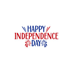 Independence Day 4th of July typography clip art design on plain white transparent isolated background for card, shirt, hoodie, sweatshirt, apparel, tag, mug, icon, poster or badge