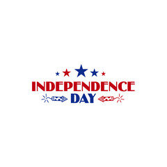 Independence Day 4th of July typography clip art design on plain white transparent isolated background for card, shirt, hoodie, sweatshirt, apparel, tag, mug, icon, poster or badge