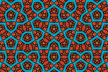 Seamless Fabric Cloth Perspective Template Luxury Tile Digital Decoration Visual Symmetric Texture Art Interior Graphic Textile Endless Background Wallpaper Fashion Shape Design Geometric Pattern.