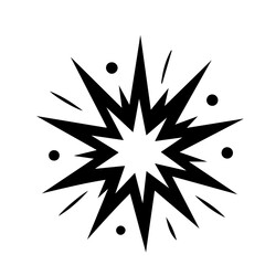 Starburst Explosion Graphic Black and White Vector Illustration