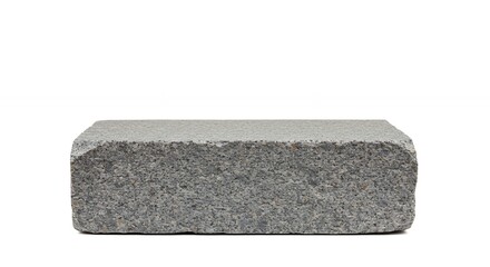 Gray rectangular brick isolated on white background