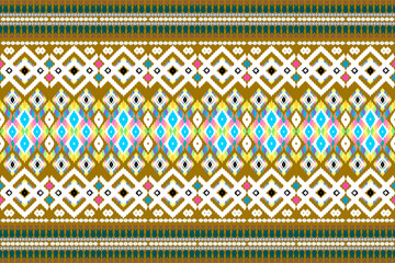 Abstract geometric design of ethnic, western fashion for Pakistani, Indian, Arab rugs, fabric, clothing, rugs, vector illustration, embroidery style, seamless, and wallpaper.