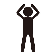 頭を抱える人のピクトグラム