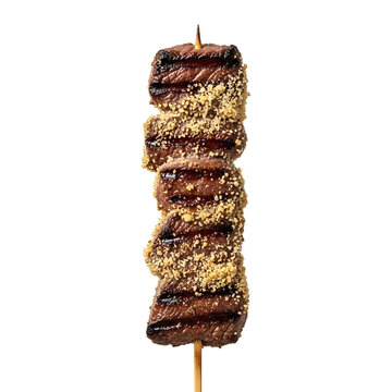 Brazilian espetinho de carne with farofa on Transparent Background