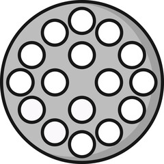 Minimalist Vector Pattern of Monochrome Circle Icons with Alternating Filled and Outlined Thin Line Style

