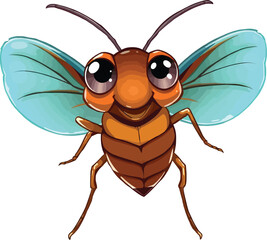 Fototapeta premium Cute cartoon a illustrator vector cockroach