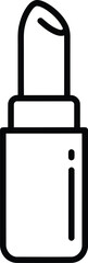 Lipstick Icon: A minimalist line art illustration of a classic lipstick tube, perfect for beauty, fashion, and cosmetic-related projects. 