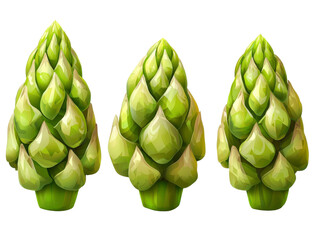 Fresh and Vibrant Green Asparagus Illustrations Ideal for Culinary and Nutrition Themes in Cooking and Food Photography Stock Images