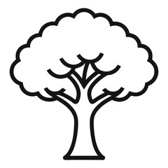 Oak Tree outline icon on white background