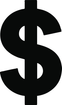 A bold black dollar sign against a light beige background with simple and minimalist design elements